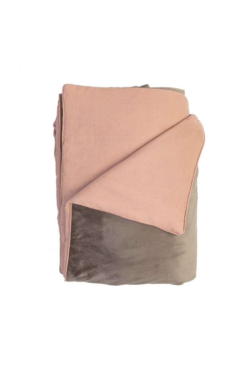 Pure Reversible Bedspread in Velvet/Lino