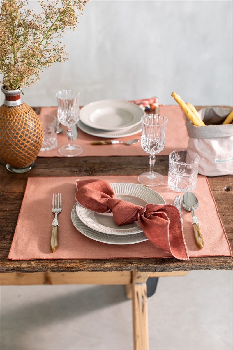 Linen Placemat Stain Resistant Filo