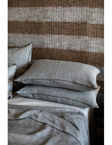 Taie d'oreiller en lin Jacquard