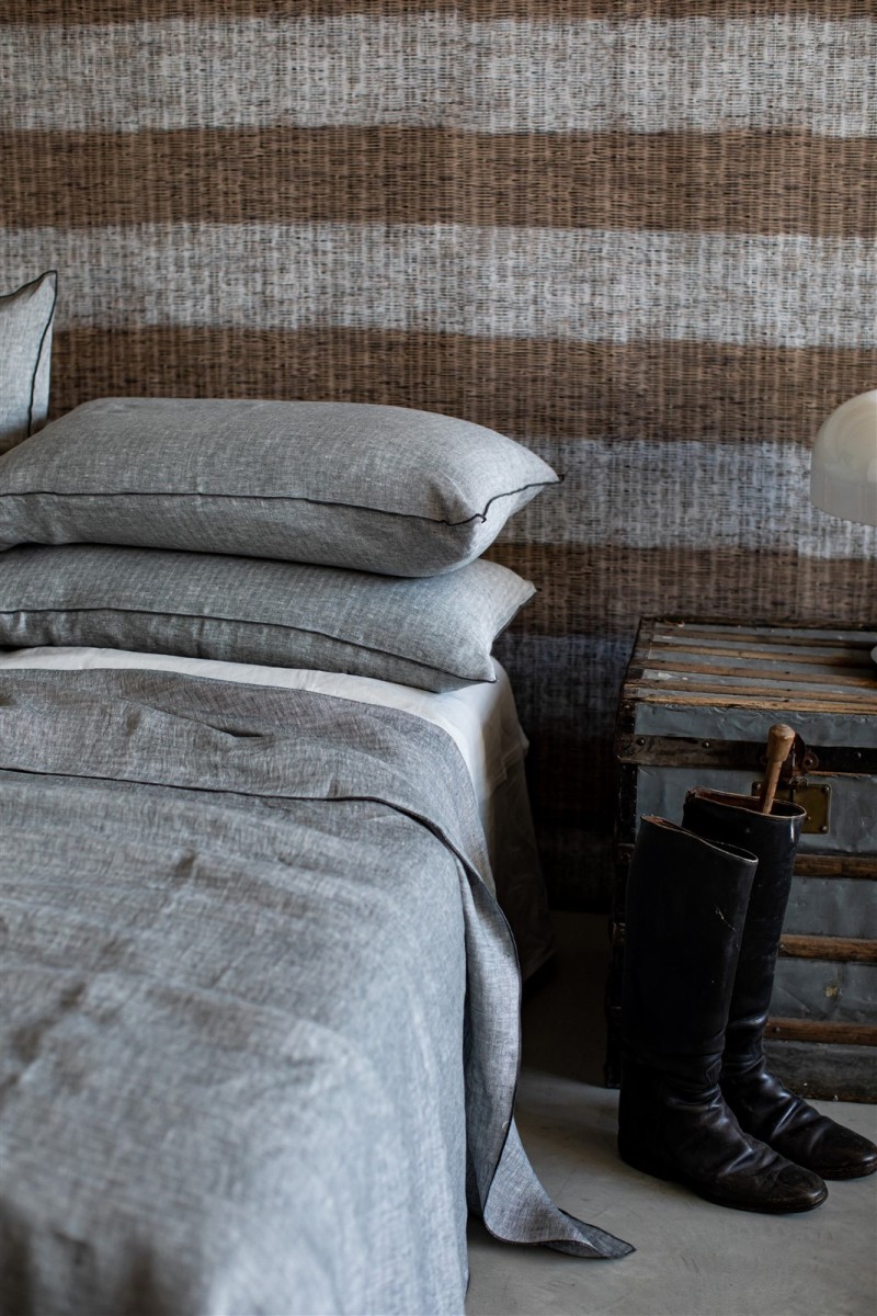 Taie d'oreiller en lin Jacquard