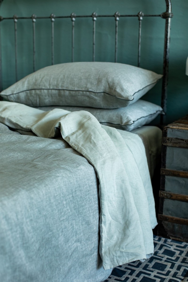 Taie d'oreiller en lin Jacquard