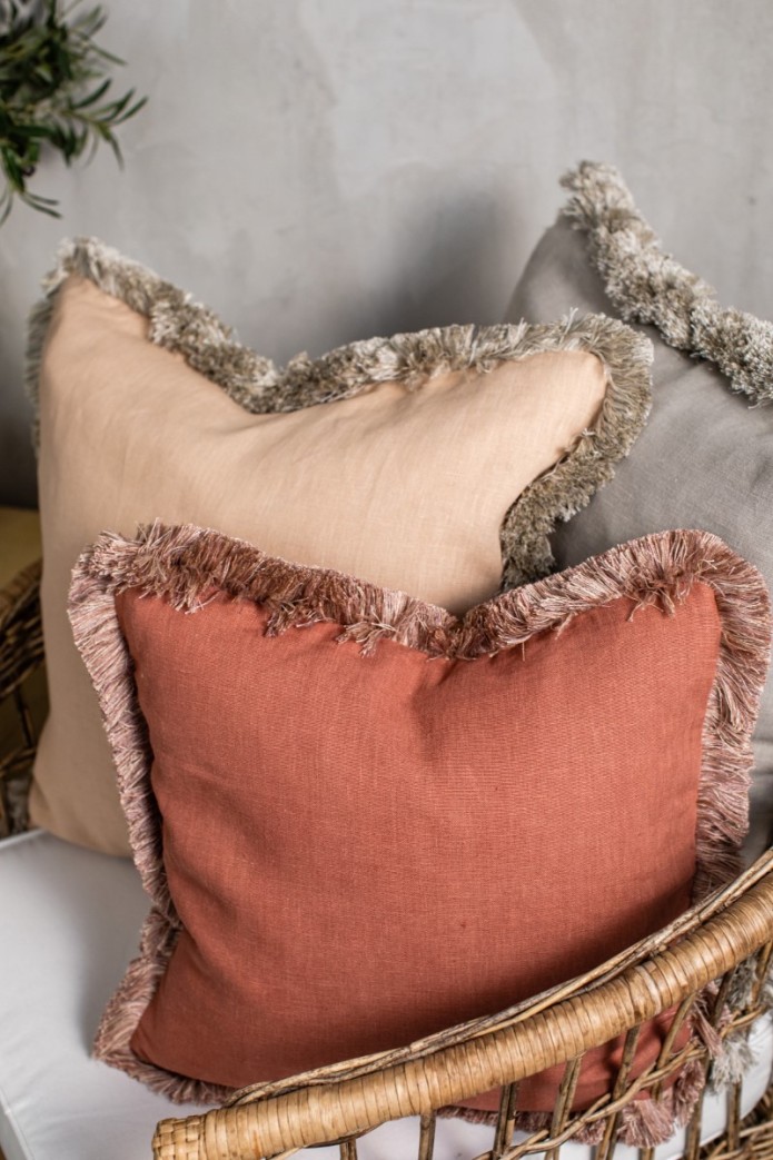 Pillowcase Fringes Linen 2