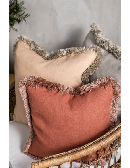 Franges de taie d'oreiller en lin