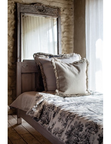 Linen Tweed Fringe Pillowcase