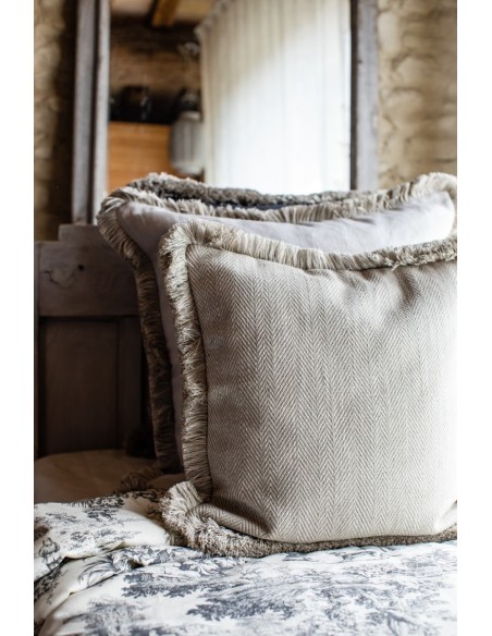 Linen Tweed Fringe Pillowcase