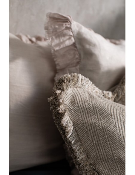 Linen Tweed Fringe Pillowcase