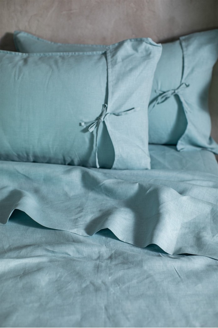 Drap-housse en lin avec coins 2