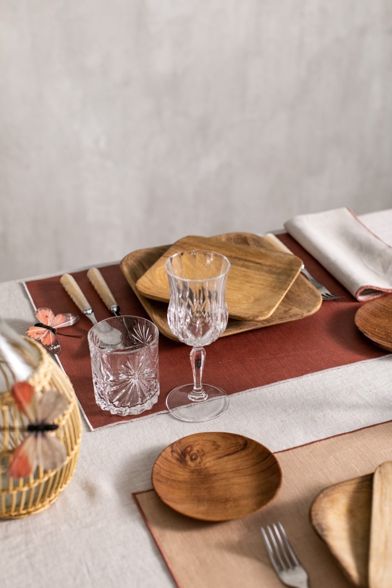 Linen Placemat Stain Resistant Filo
