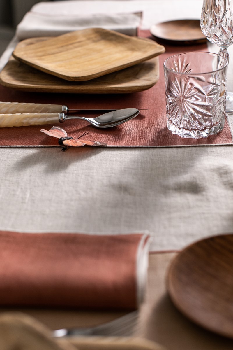 Linen Placemat Stain Resistant Filo