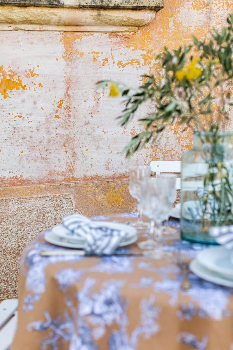 Nappe en coton Bauhaus enduit