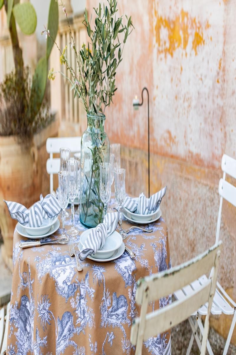 Stain Resistant Cotton Bauhaus Tablecloth