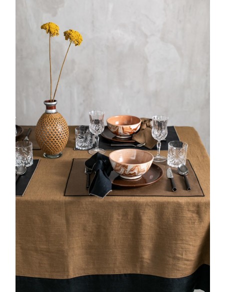 Nappe en lin Bauhaus enduit