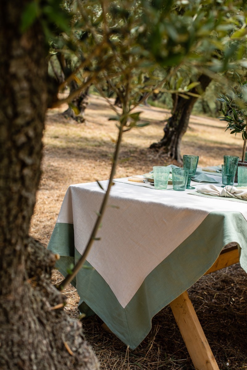 Stain Resistant Linen Bauhaus Tablecloth