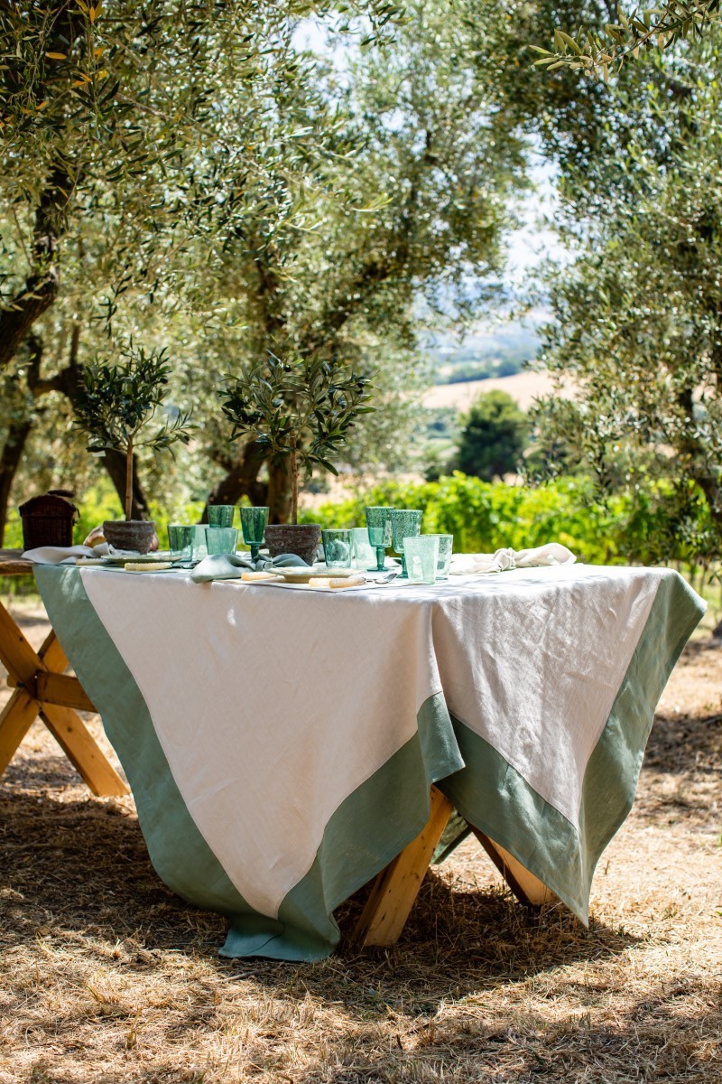 Tovaglia Bauhaus in Lino Antimacchia +