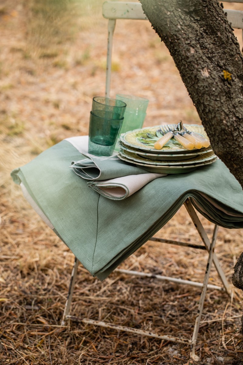 Nappe en lin Bauhaus enduit