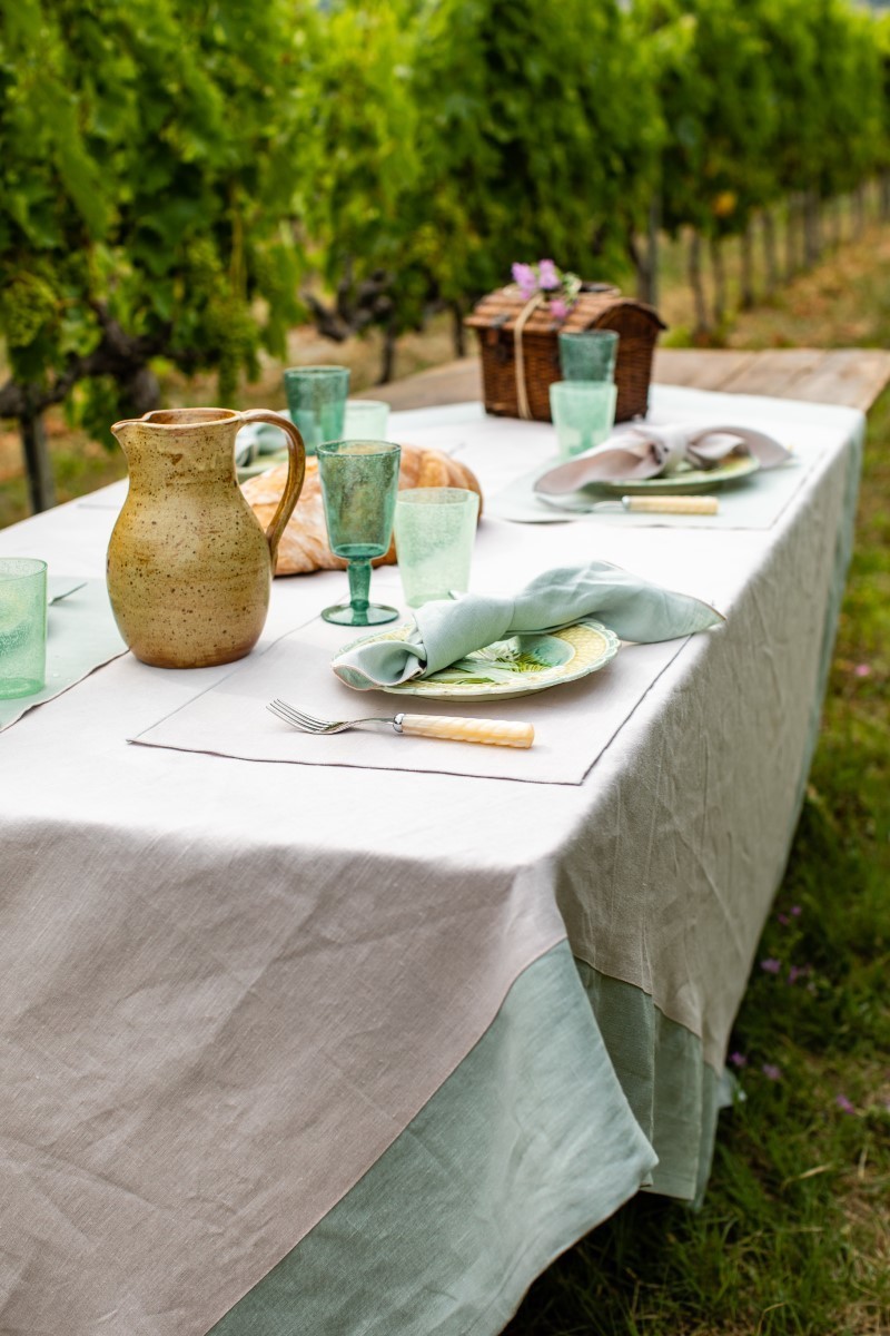 Stain Resistant Linen Bauhaus Tablecloth