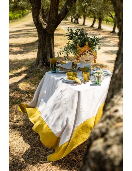 Nappe en lin Bauhaus enduit