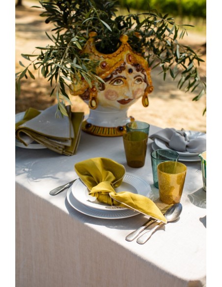 Nappe en lin Bauhaus enduit