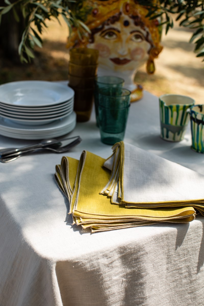 Stain Resistant Linen Bauhaus Tablecloth