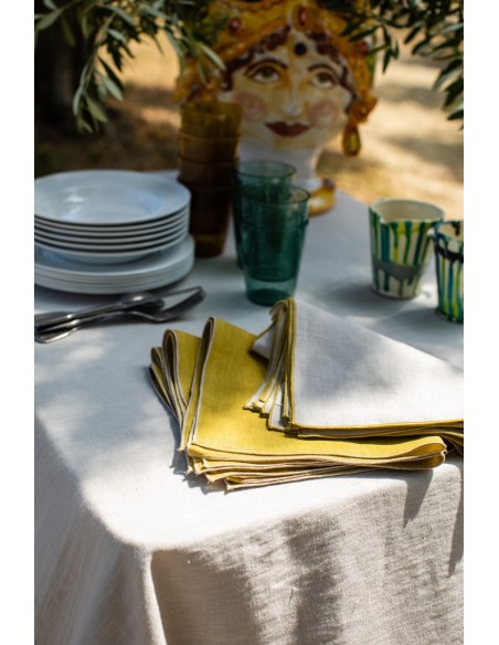 Nappe en lin Bauhaus enduit