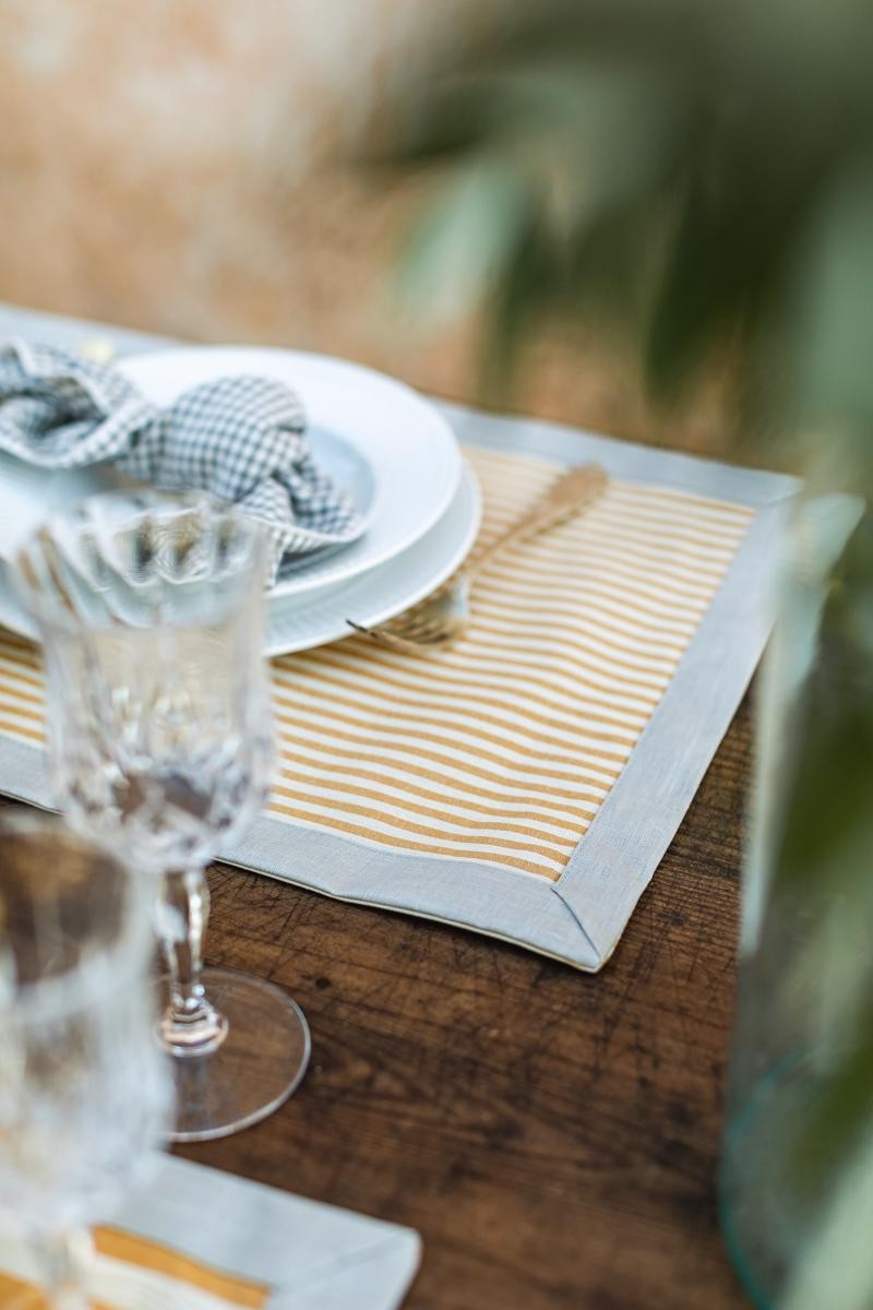 Set de table Bauhaus en coton enduit