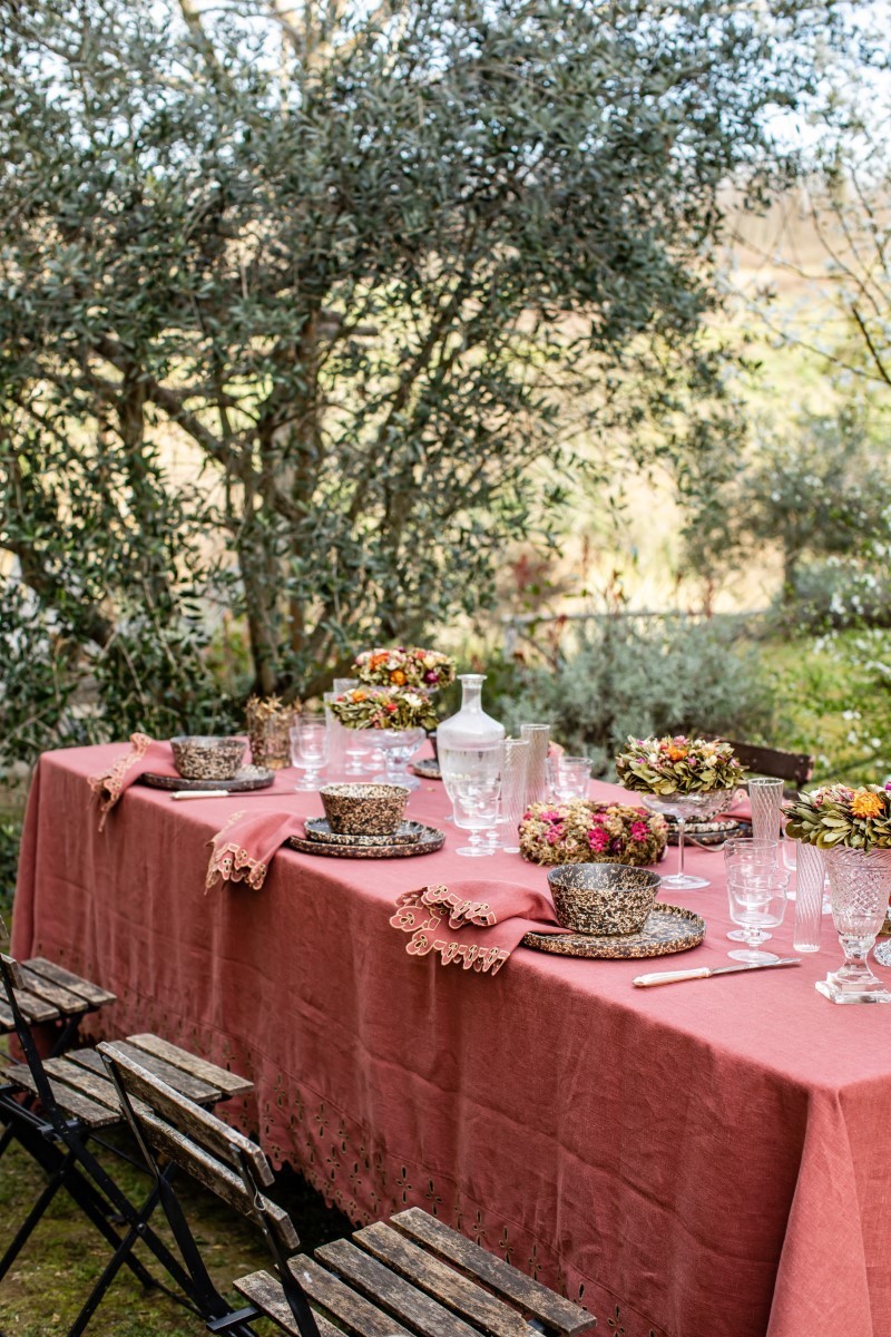 Amalfi Stain Resistant Linen Tablecloth