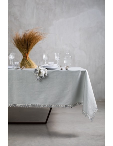 Little Amalfi Stain Resistant Linen Tablecloth