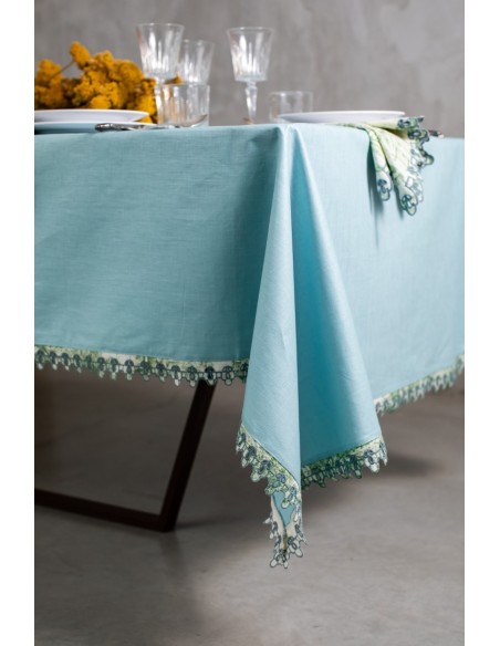 Little Amalfi Stain Resistant Linen Tablecloth