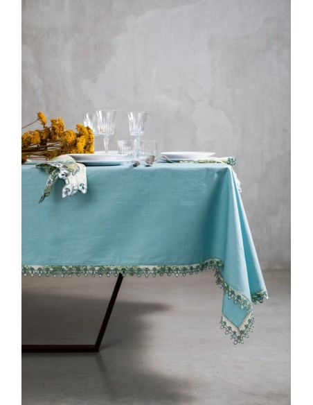 Little Amalfi Stain Resistant Linen Tablecloth