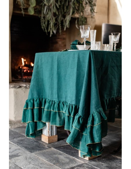 Nappe Gitane en lin lurex résistant aux taches
