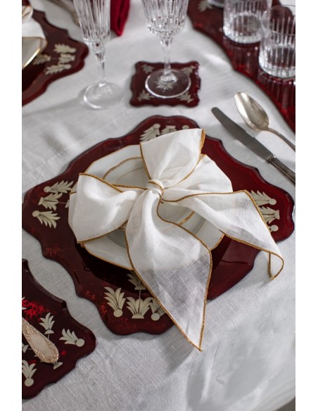 Set di 4 Nastri Segnaposto in Lino