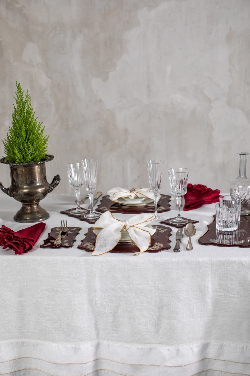 Set di 4 Nastri Segnaposto in Lino