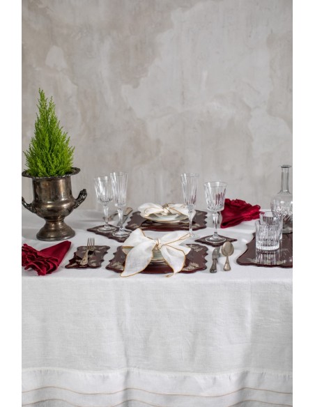 Set di 4 Nastri Segnaposto in Lino