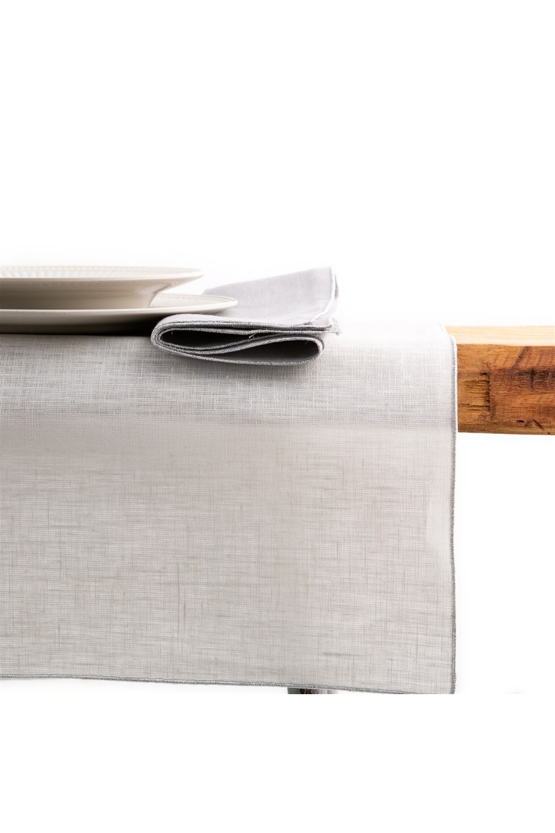 Chemin de table en lin enduit