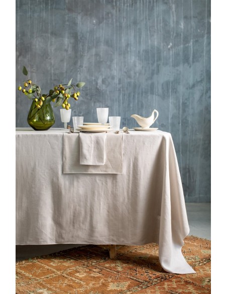 Chemin de table en lin enduit