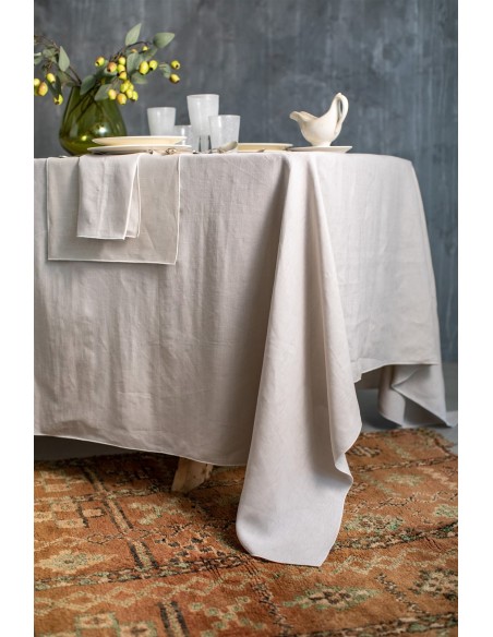 Chemin de table en lin enduit