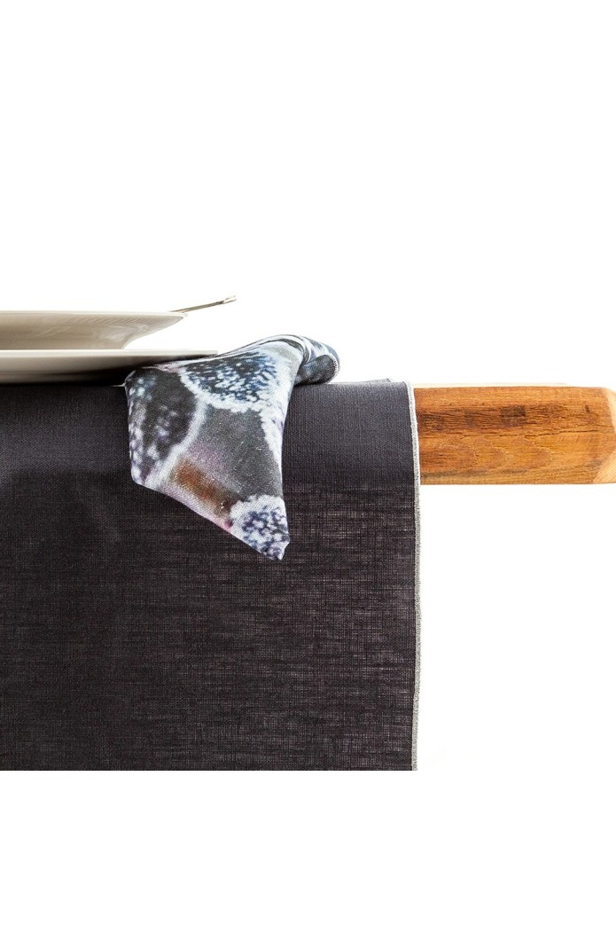 Chemin de table en lin enduit