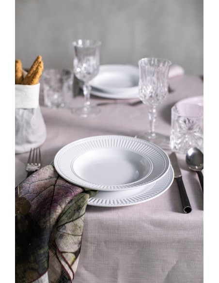 Chemin de table en lin enduit