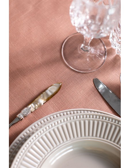 Chemin de table en lin enduit