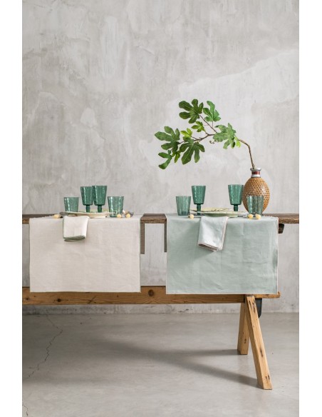 Chemin de table en lin enduit