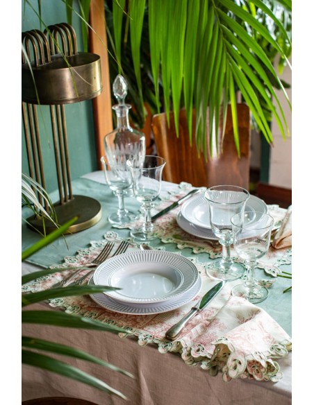 Chemin de table Amalfi en lin enduit