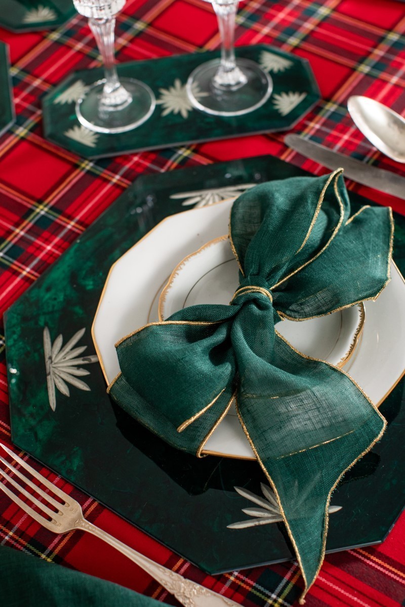Set of 4 Linen Placeholder Ribbons