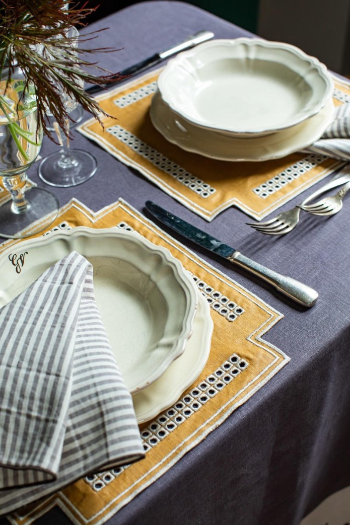 Set de table Erica en lin enduit 2