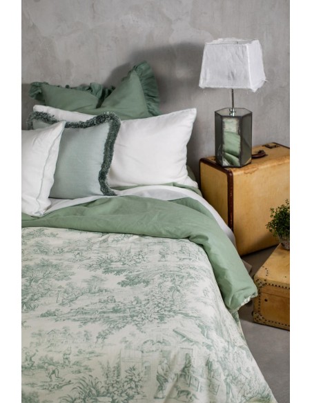 Pure Reversible Bedspread in Linen/Cotton