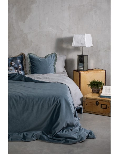 Couvre-lit réversible Pure en velours/lino