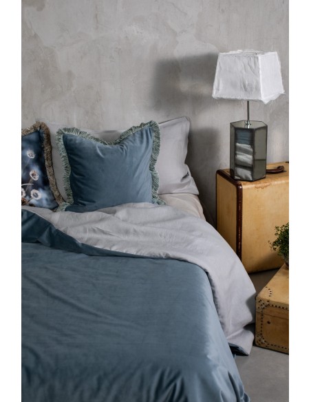 Couvre-lit réversible Pure en velours/lino