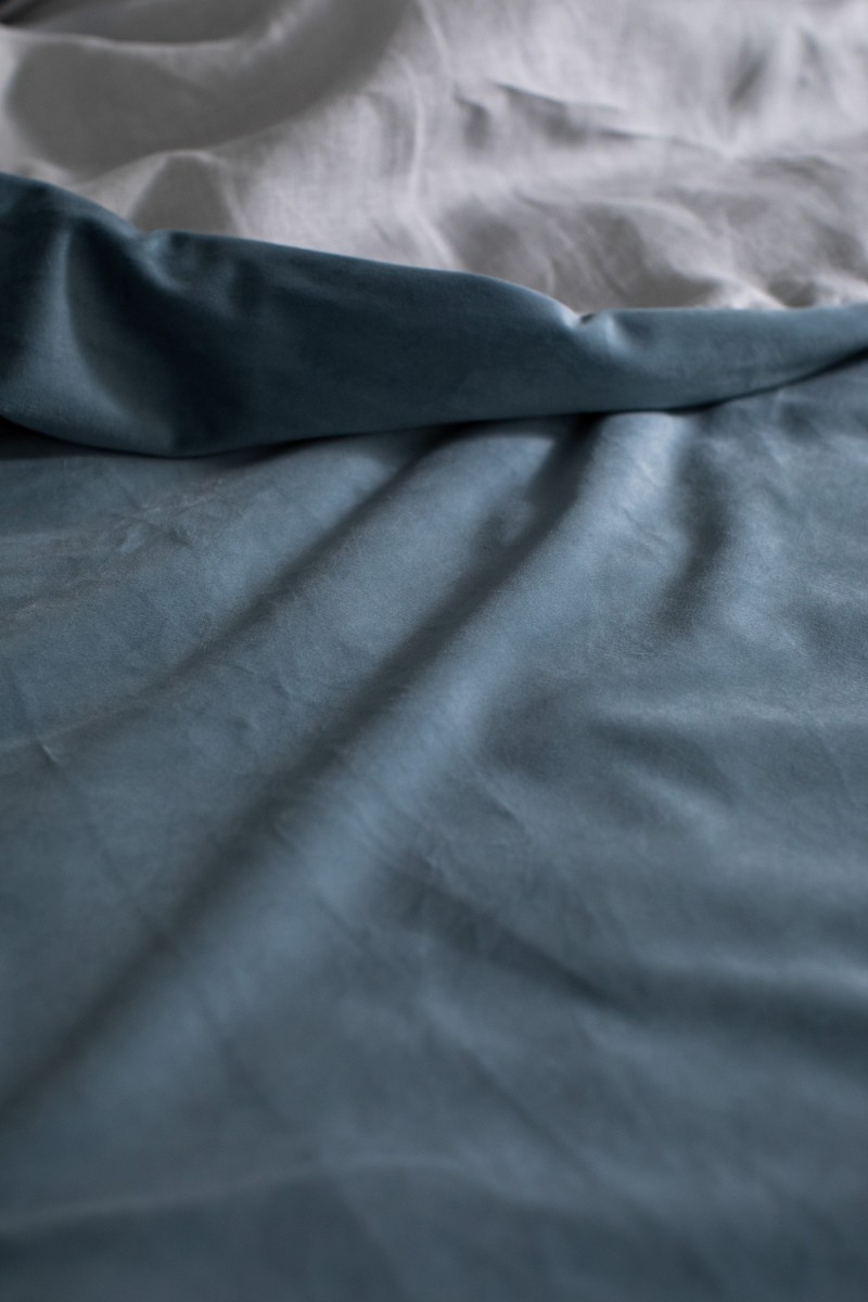 Couvre-lit réversible Pure en velours/lino
