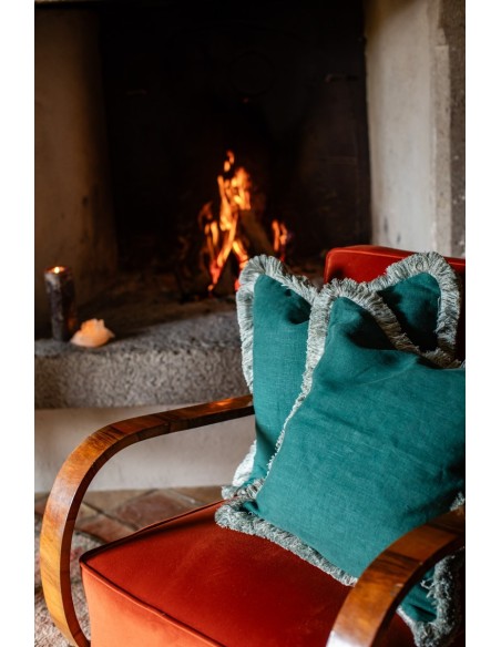 Franges de taie d'oreiller en lin