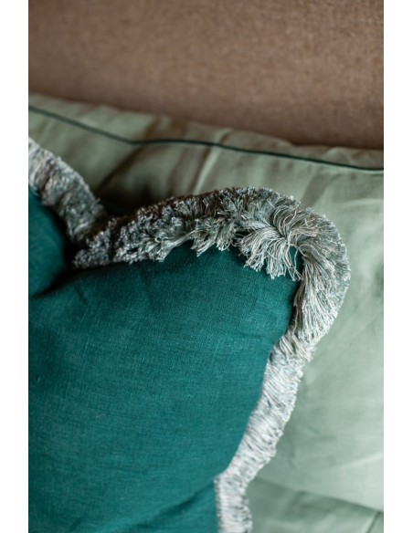 Franges de taie d'oreiller en lin