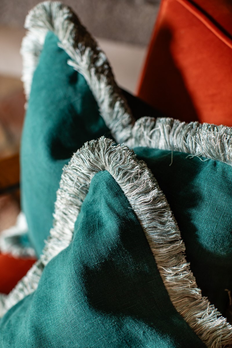 Franges de taie d'oreiller en lin